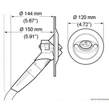 Osculati Whale Twist shower hot cold water, angled, grey, 15.290.14