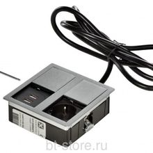 Asa VersaHit Dual 1х220 + 2 USB зарядки нерж. сталь (06015F00009)