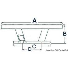 Osculati Nordik cleat mirror-polished AISI316 360 mm, 40.137.06