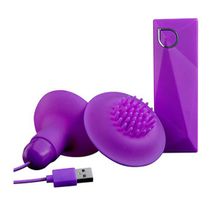 Abia Фиолетовые вибростимуляторы с щёточками для стимуляции клитора и сосков