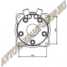 DYNE Компрессор Dyne DY5H14, PV8, 24V (горизонтальный выход)