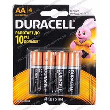 Батарейка Duracell LR06 (AA) (1,5V) alkaline блист-4