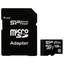 Silicon Power Карта памяти Silicon Power ELITE microSDXC 128GB UHS Class 1 Class 10 + SD adapter