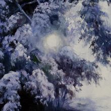 Картина на холсте маслом "Снежная гармония леса"