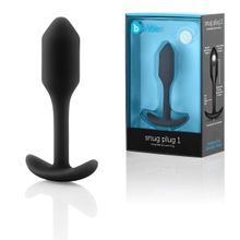  Чёрная пробка для ношения B-vibe Snug Plug 1 - 9,4 см.