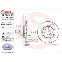 Диск Тормозной Uv Coated | Перед | Renault Logan Ii (L8_) 1.6 04.2014 -  <=> Dacia Sandero Ii 1.6 11.2012 - Brembo арт. 09C28511