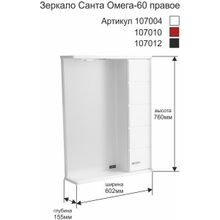 СанТа Мебель для ванной Омега 60 R подвесная