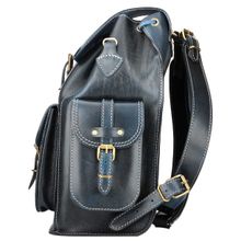 Кожаный рюкзак Патриот эксклюзив синий