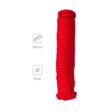 Красная текстильная веревка для бондажа - 1 м. (210376)