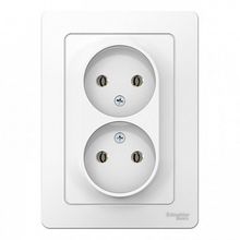 Розетка двухместная BLANCA, скрытый монтаж, белый |  код. BLNRS000021 |  Schneider Electric