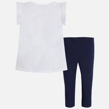 Mayoral для девочки леггинсы и футболка бело-синий