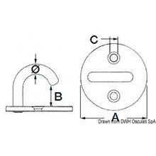 Osculati Round plate hook polished SS 8 mm, 39.324.03