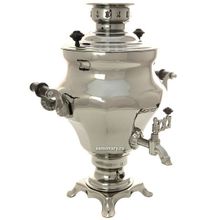 Электрический самовар 3 литра никелированный "Конус-тюльпан" с автоматическим выключением, арт. 130290к