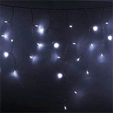 Neon-Night 255-055 Уличная светодиодная Бахрома Айсикл, 2.4x0.6 м, белый, пост свечение, провод прозрачный