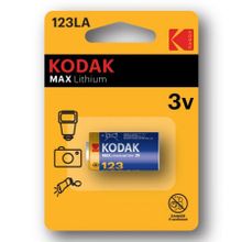 Батарейка CR 123 Kodak Max Lithium, 1 шт, блистер (K123LA)