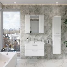Тумба подвесная Sanstar Cristal 80 2 ящ, белая (ум-к Фостер 80)