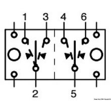 Osculati Contura ON-OFF-ON switch w return spring 7 poles, 14.195.50