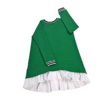 Leya.me Платье из зеленого хлопка с молнией и декоративной деталью  на спине LG-034