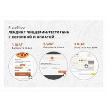 Иннова: PizzaShop - лендинг пиццерии ресторана с корзиной и оплатой