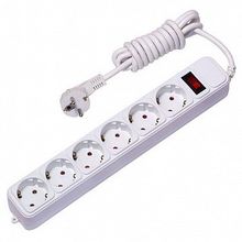 Сетевой фильтр   Блокбастер 6-местный, с выключателем, 5м, с заземлением, UFP10-375-6-05 | код. UFP10-375-6-05 |  EKF