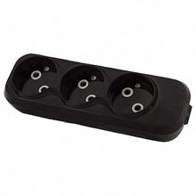 Колодка розеточная   НАРОДНАЯ 3-местный, черный, SQ1806-0425 |  код. SQ1806-0425 |  TDM