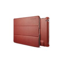 Кожаный чехол ручной SGP Leather Case Leinwand New Series Vegetable Red (Рыжий цвет) для iPad 2 New