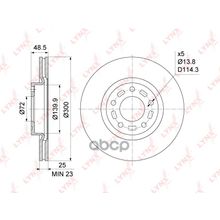 Диск Тормозной | Перед Прав Лев | LYNXauto арт. BN1069