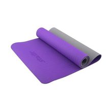 Коврик для йоги StarFit FM-201 (173x61x0,5 см) фиолетовый серый