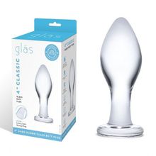 Прозрачная округлая анальная пробка Classic Glass Butt Plug - 10 см. прозрачный