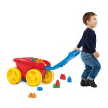 Mega Bloks Веселый вагончик для сбора кубиков красно-желтый First builders
