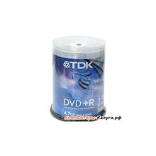Диски DVD+R 4.7Gb TDK 16x  100 шт  Cake Box  Printable