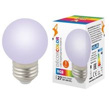 Volpe Лампа светодиодная Volpe E27 1W матовая LED-G45-1W RGB E27 FR С UL-00005808 ID - 266387