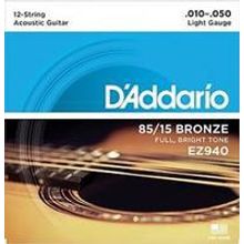 EZ940 AMERICAN BRONZE 85 15 Струны для 12-струнной акустической гитары Light 10-47 D`Addario