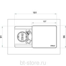 Врезной блок розеток Evoline Square80 220+USB-зарядное c RJ45 (927.00.002) черный