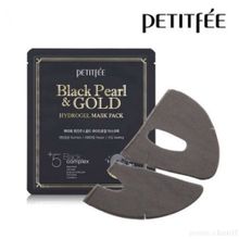 PETITFEE Black Pearl Gold Hydrogel Mask Pack  Гидрогелевая маска с золотом и черным жемчугом