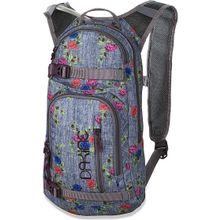 Маленький с цветочным принтом серый вело рюкзак Dakine Womens Session Pack 8L Annabelle с резервуаром для воды 2л