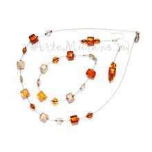 Комплект Портофино пикколо янтарный: ожерелье, браслет, серьги