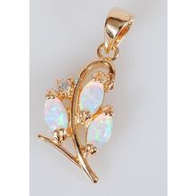 Кулон с японским опалом "3 рис+циркон"