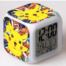 Часы настольные пиксельные с подсветкой Покемон Пикачу Pikachu Pokemon