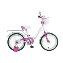 NOVATRACK Butterfly 16" (седло на пружинах, корзина)(167BUTTERFLY.WPN6, белый розовый, 107135)