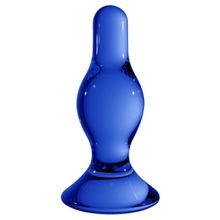 Синяя стеклянная анальная пробка Classy - 11,5 см.