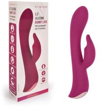 Бордовый вибромассажер-кролик 5  Silicone Bunny Love - 19,1 см. (244386)