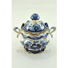 Медовница в золоте.  Гжельский фарфор. арт. 1041