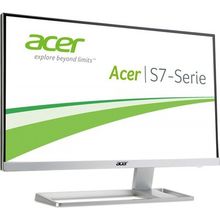 Монитор Acer S277HKwmidpp, 4K, 3840x2160, 100M:1, 300cd m^2, DVI, HDMI, DP, miniDP, 4ms, IPS, серебристый, с колонками