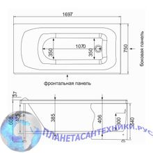 Панель фронтальная Aquanet Rosa 170