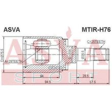 Шрус Внутренний | Прав | Mitsubishi  Pajero Pinin 29*35*25 Мм ASVA арт. MTIRH76
