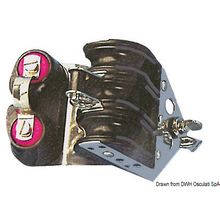 Osculati Ball-bearing block 3pulley w cam 8x28 w becket, 55.035.08