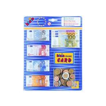 Набор купюр Евро с маленькими монетами на блистере