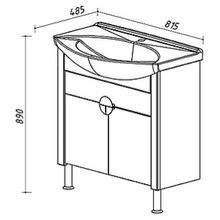 Тумба с раковиной Belux Анталия 80 белая