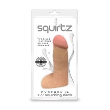 Topco Sales Фаллоимитатор с функцией эякуляции Squirtz CyberSkin 7.5  Squirting Dildo - 19 см.